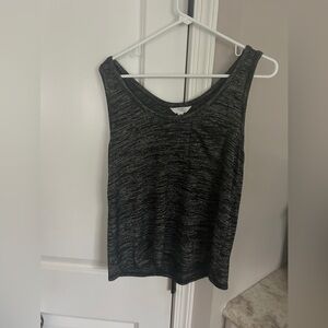 Women Time and Tru Tank Top Gray Black Medium
